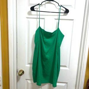 Gianni Bini Emerald Green Spaghetti Strap Cowl Neck Mini Dress XL